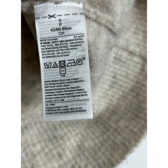 Banana Republic Womens Small Beige Cowl Neck Sweater Wool & Alpaca Blend - Picture 7 of 10